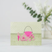 Carte Postale Shabby Roses Roses Roses Roses Purse et Chaussure  (Debout devant)