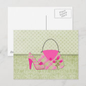 Carte Postale Shabby Roses Roses Roses Roses Purse et Chaussure  (Devant / Derrière)