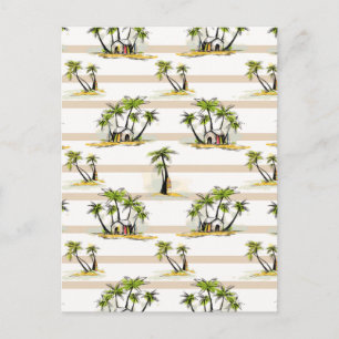 Carte Postale Shack Tropical Et Palmiers