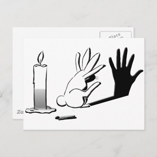 Carte Postale Shadow Rabbit par LightIllusions.com (Devant / Derrière)