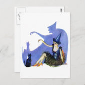 Carte Postale Shadow Witch et son chat noir (Devant / Derrière)