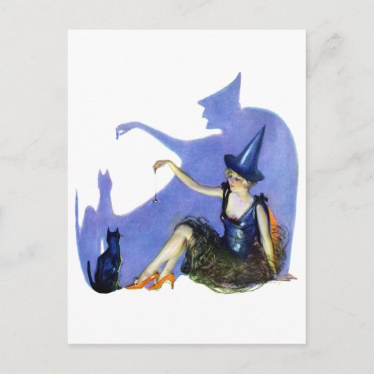 Carte Postale Shadow Witch et son chat noir (Devant)