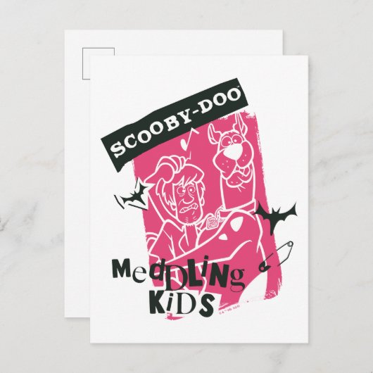 Carte Postale Shaggy and Scooby Doo Meddling Kids Punk Outline (Devant / Derrière)