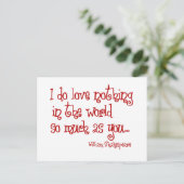 Carte Postale shakespeare amour rouge (Debout devant)