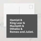 Carte Postale Shakespeare Joue I (Devant / Derrière)