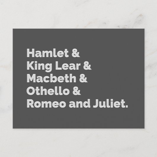 Carte Postale Shakespeare Joue I (Devant)