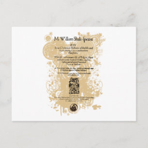 Carte Postale Shakespeare King Lear Quarto Pièce avant