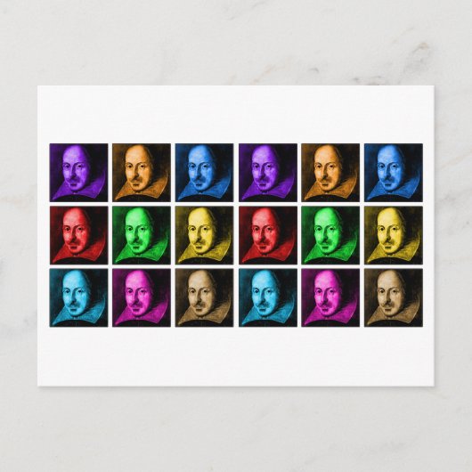 Carte Postale Shakespeare Pop Art (Devant)