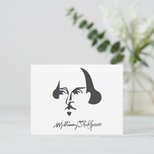 Carte Postale Shakespeare simple avec signature (Debout devant)
