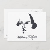Carte Postale Shakespeare simple avec signature (Devant / Derrière)