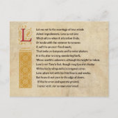 Carte Postale Shakespeare Sonnet 116 (CXVI) sur Parchemin (Devant)