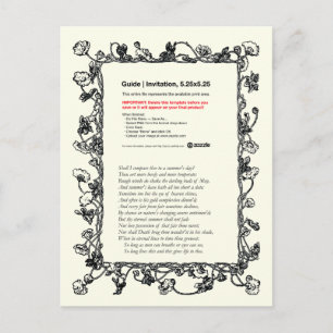 Carte Postale Shakespeare Sonnet # 18