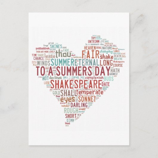 Carte Postale Shakespeare Sonnet 18 (Devant)