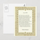 Carte Postale Shakespeare Sonnet # 18 (Devant / Derrière)