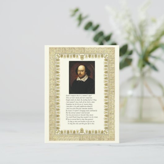 Carte Postale Shakespeare Sonnet # 18 (Debout devant)