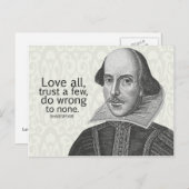 Carte Postale Shakespeare's Love All, faites confiance à quelque (Devant / Derrière)