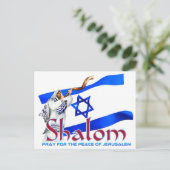 Carte Postale SHALOM prie pour la paix de Jérusalem (Debout devant)