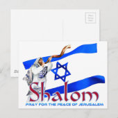 Carte Postale SHALOM prie pour la paix de Jérusalem (Devant / Derrière)