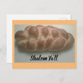 Carte Postale Shalom Ya va challah le pain (Devant / Derrière)