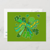 Carte Postale sham ROCK my WORLD Green St Pats Tshirt (Devant / Derrière)