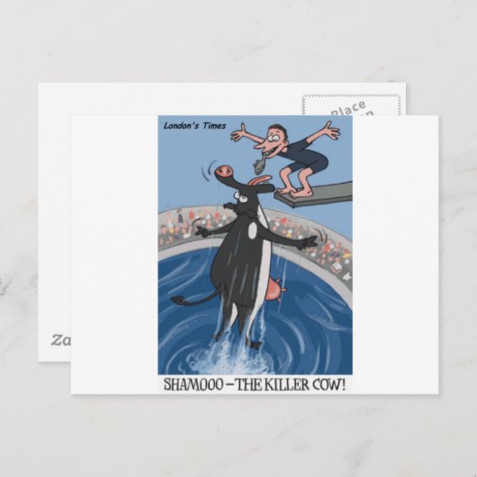 Carte Postale Shamooo Drôle Vache Cadeaux et Objets de collectio (Devant / Derrière)