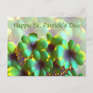 Carte Postale Shamrock aux accents dorés, Saint Patrick's Day