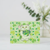 Carte Postale Shamrock Bouquet Neko (Debout devant)