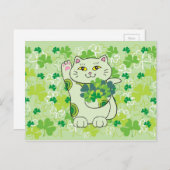 Carte Postale Shamrock Bouquet Neko (Devant / Derrière)