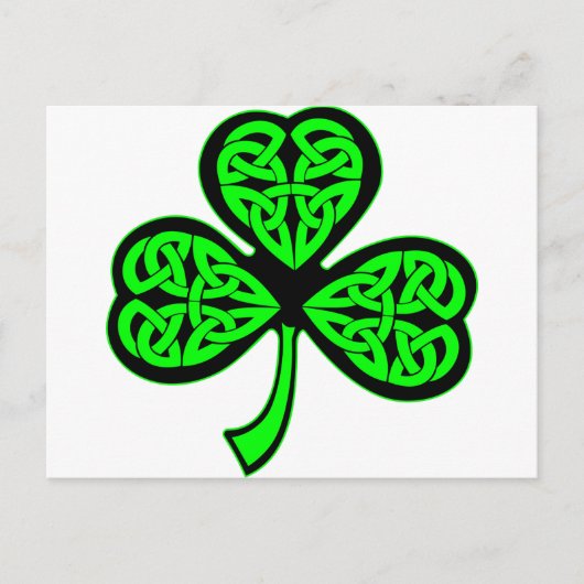 Carte Postale shamrock celte à 3 feuilles (Devant)