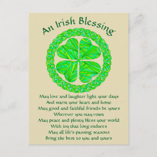 Carte Postale Shamrock celte de la bénédiction irlandaise