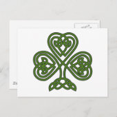 Carte Postale Shamrock celte - Jour de la Saint Patrick (Devant / Derrière)