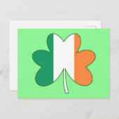 Carte Postale Shamrock couleur drapeau irlandais (Devant / Derrière)