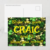 Carte Postale Shamrock Craic (Devant / Derrière)