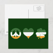 Carte Postale Shamrock d'amour pour la paix (Devant / Derrière)