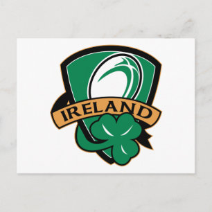 Carte Postale shamrock de boule de rugby