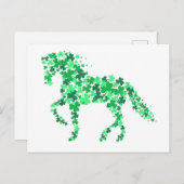 Carte Postale Shamrock de Clover vert Cheval Saint-Patricks (Devant / Derrière)