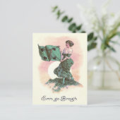 Carte Postale Shamrock de harpe Drapeau Irlandaise (Debout devant)