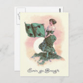 Carte Postale Shamrock de harpe Drapeau Irlandaise (Devant / Derrière)