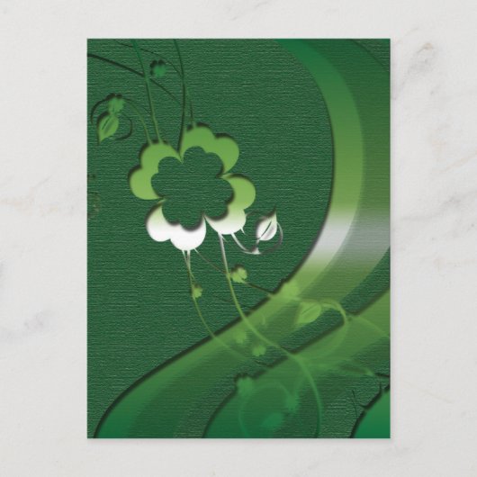 Carte postale shamrock de la chance irlandaise (Devant)