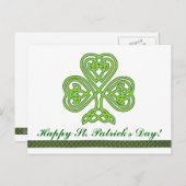 Carte postale Shamrock de la Saint-Patrick (Devant / Derrière)