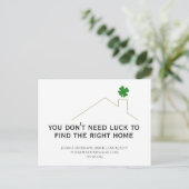 Carte Postale Shamrock de marketing immobilier de mars (Debout devant)