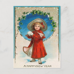 Carte Postale Shamrock de trèfle à quatre feuilles