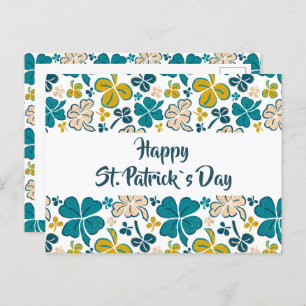 Carte Postale Shamrock de trèfle vert Motif Saint Patrick`s Day