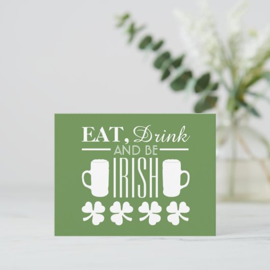 Carte Postale Shamrock et bière (Debout devant)