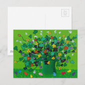 Carte Postale Shamrock, Fleurs et Bébés (Devant / Derrière)