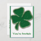 Carte postale shamrock Invitation (Devant / Derrière)