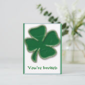 Carte postale shamrock Invitation (Debout devant)