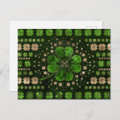 Carte Postale Shamrock irlandais trèfle à quatre feuilles Malach (Devant / Derrière)