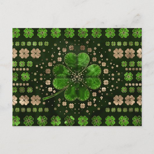 Carte Postale Shamrock irlandais trèfle à quatre feuilles Malach (Devant)