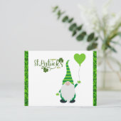 Carte Postale Shamrock mignon Jour de la Saint Patrick Gnome (Debout devant)